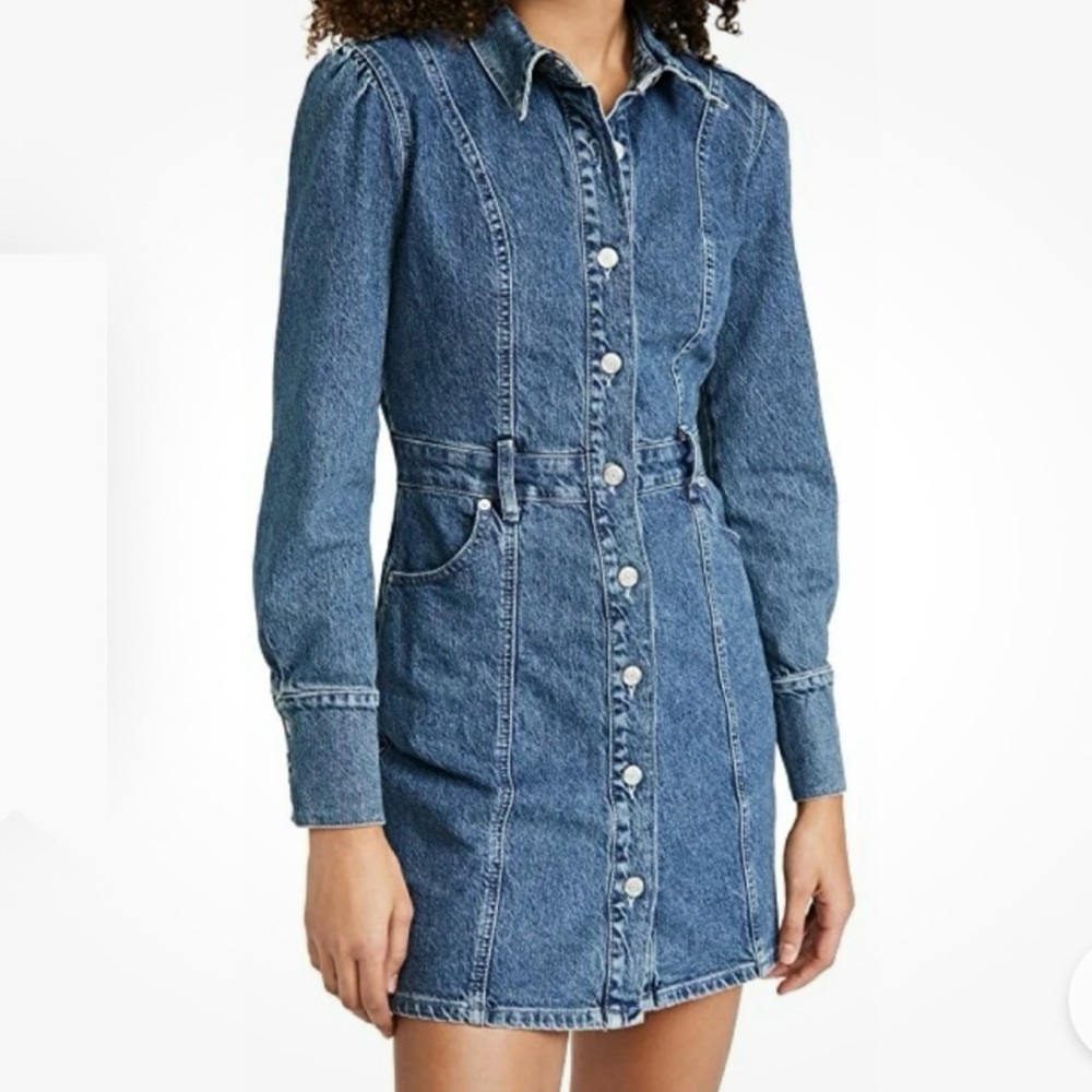 BOYISH The Emmett Denim
Dress In Mirror Blue Puff Sleeve Women’s M